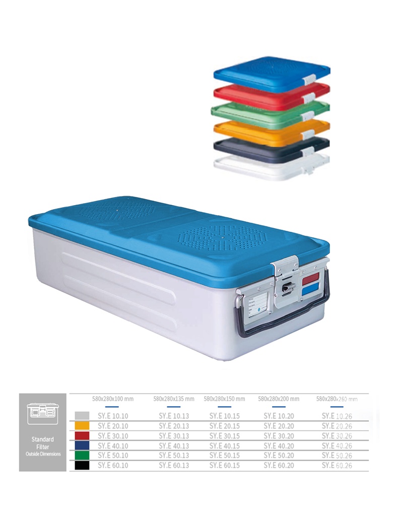 Full Sterilization Container Bottom Non Perforated (BLUE) 580 X 280 X 100 MM