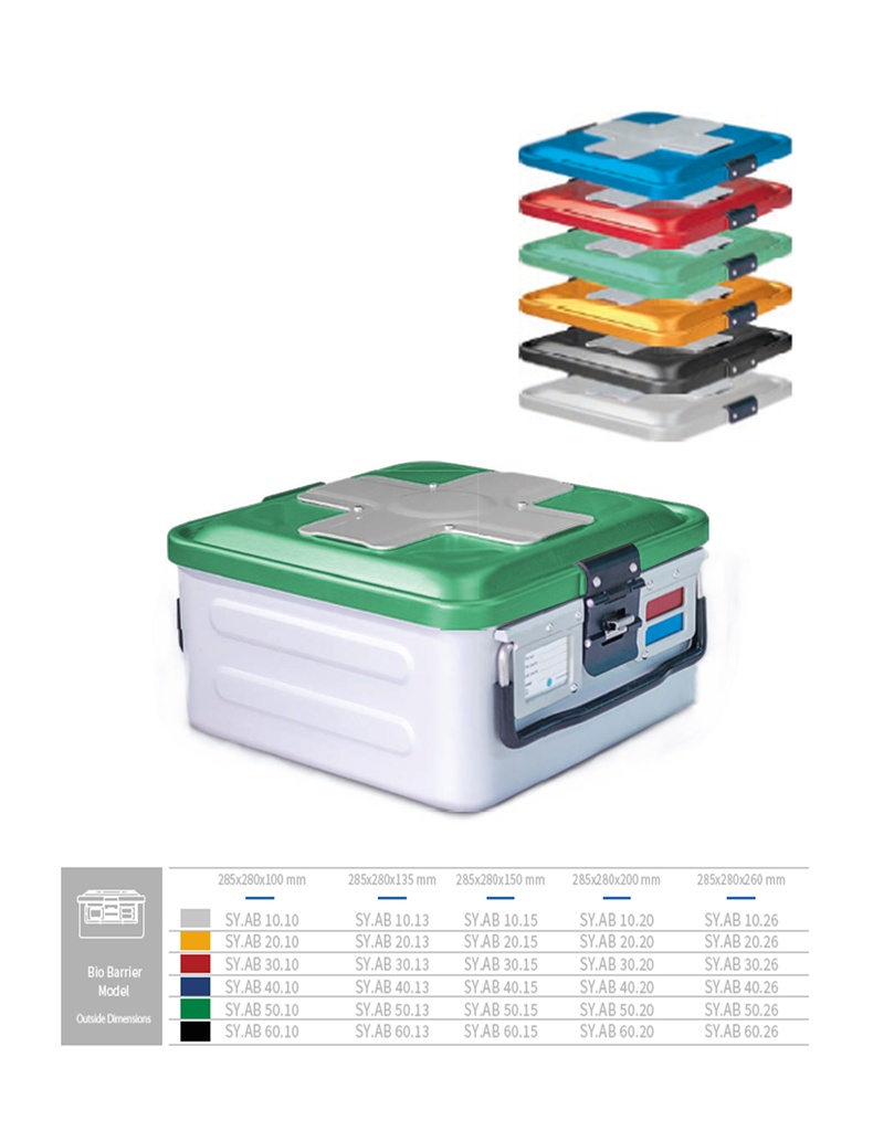 Half Sterilization Container Bio Barrier (GREEN) 285 X 280 X 100 MM