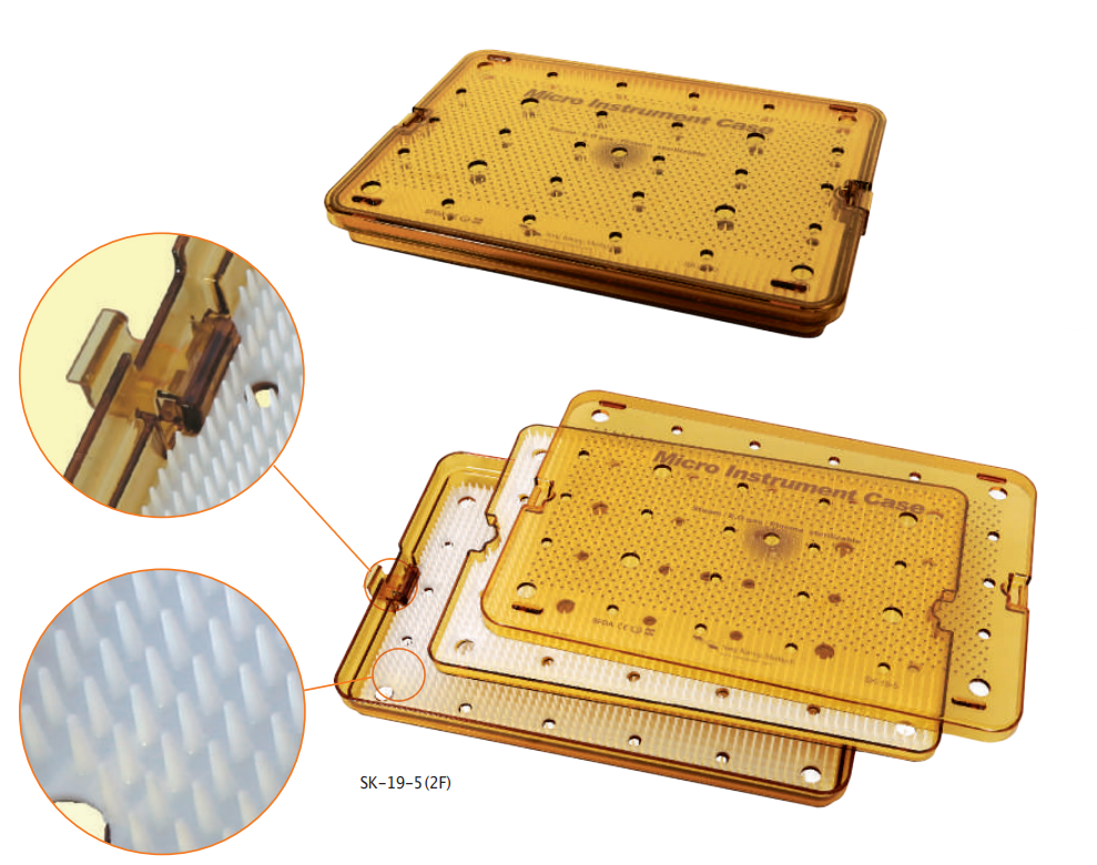 Micro Instrument Two Floor Case, Size : 39(L) x 27(w) x 4 (H)cm