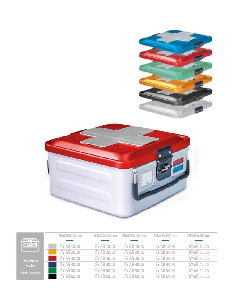 Red Sterilization Container Bio Barrier Model 285 X 280 X 100 MM