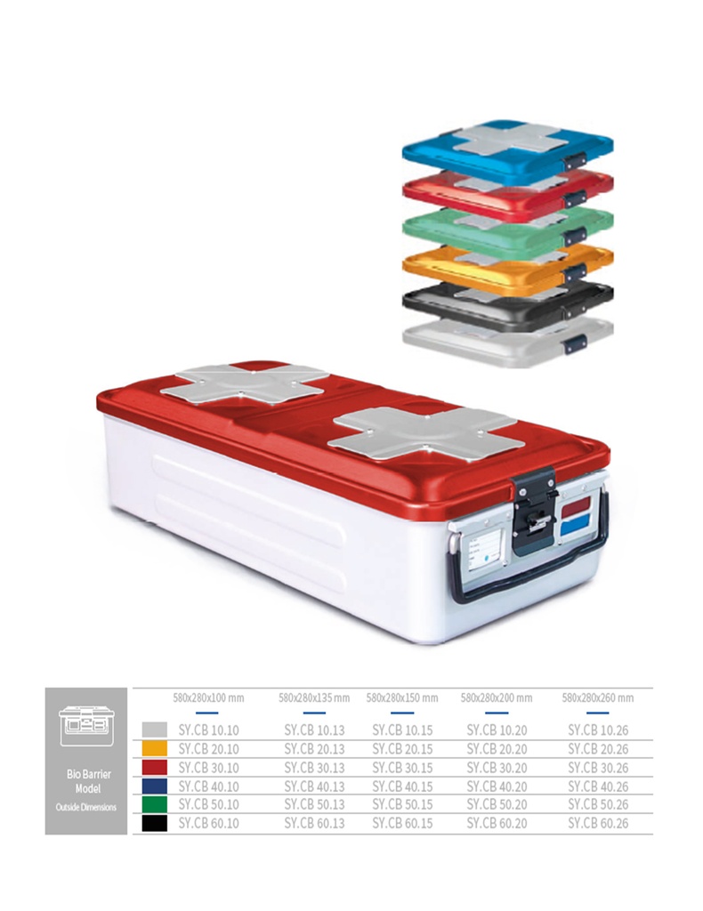 Full Sterilization Container Bio Barrier (RED) 580 X 280 X 100 MM