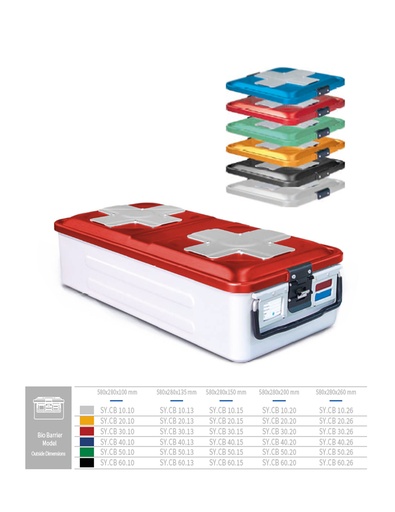 [SY.CB 30.10] Full Sterilization Container Bio Barrier (RED) 580 X 280 X 100 MM