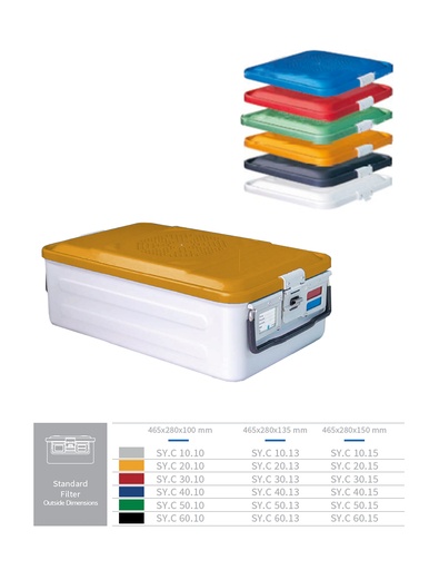 [SY.C 20.10] Quarter Sterilization Container Bottom Non Perforated (YELLOW) 465 X 280 X 100 MM